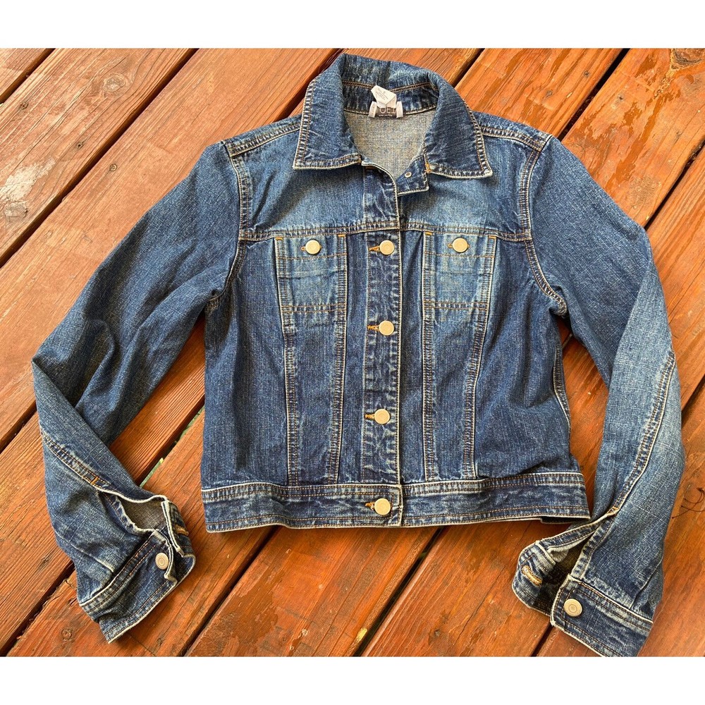 Ann Taylor LOFT Women Blue 100% Cotton Denim Jean Jacket Small NICE